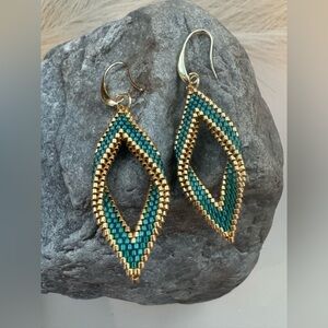Feather Czech Seed Beaded Earrings Perfect Gifts Stainless Steel Earrings
